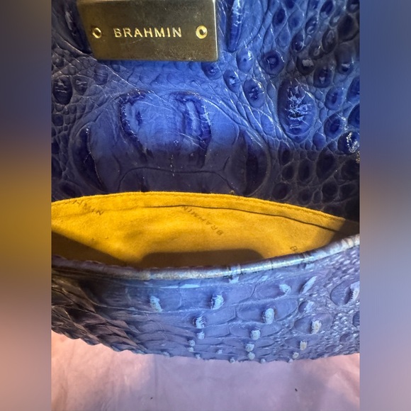 Brahmin Jody Melbourne Blue Croc Embossed Crossbody Bag-EUC - Picture 6 of 12